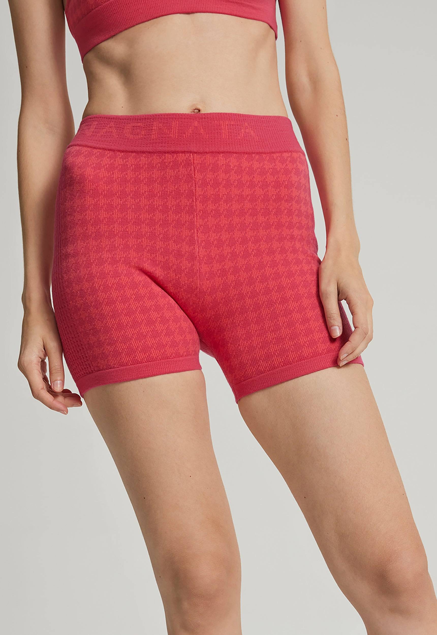 Jac+Jack NAGNATA CHECKED OUT KNIT SHORT in Hot Pink/Neon Pink